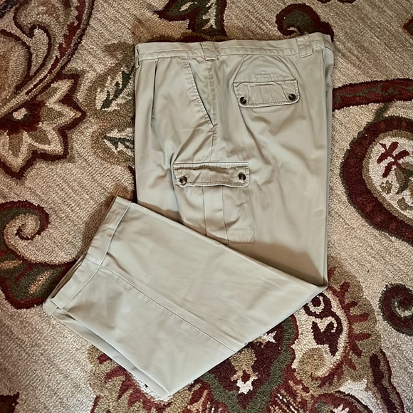 Vtg ORVIS Size 46 Cotton Khaki Low-Pleat Buttoned Side-Pockets Casual Career - Picture 1 of 16
